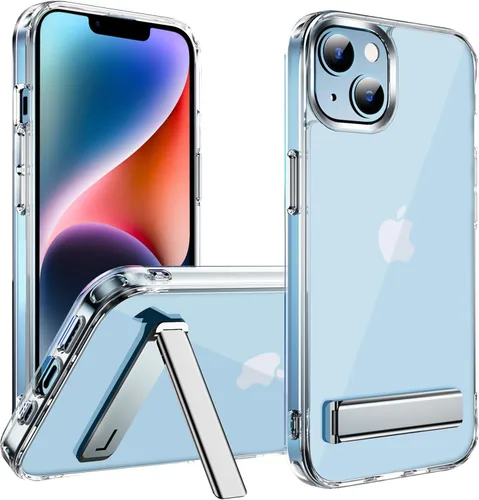 Miniatura 7 de CEDO Funda con soporte para iPhone 15, ajustable en 3 direcciones con soporte de metal, parachoques resistente a golpes de grado militar, cubierta