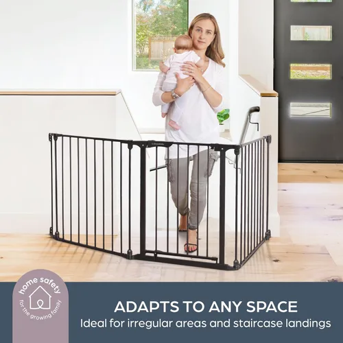Miniatura 2 de Dreambaby Discovery 3 - Puerta de bebé extra ancha para escaleras y puertas, 76.5 pulgadas de ancho, puerta de paso de 3 paneles de metal, aberturas