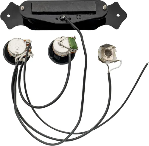 Miniatura 6 de Musiclily Arnés de cableado pre-cableado negro de la recogida de la bobina del agujero de sonido sola para la guitarra de 4 cuerdas