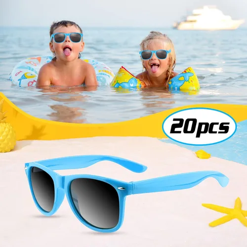 Miniatura 46 de TUPARKA Paquete de 20 lentes de sol para niños a granel para fiestas de verano en la piscina, fiestas de cumpleaños, bolsas de golosinas, color verde