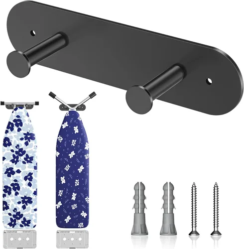 Soporte para tabla de planchar para montaje en pared, soporte para tabla de planchar para almacenamiento de patas en Y o T, colgador de metal para