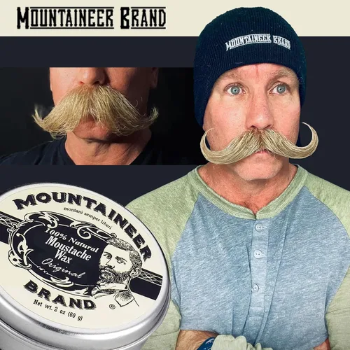Miniatura 3 de Cera de bigote de marca Mountaineer, natural, sin residuos, clara y fácil de usar, 2 oz de estaño, Original