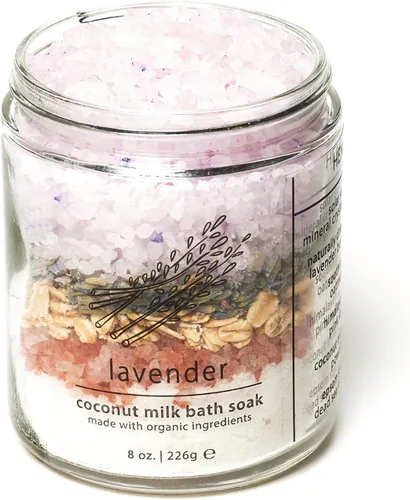 Miniatura 5 de Hemlock Park Crema de baño de leche de coco y lavanda Leche de coco botánica, botánicos, sal del mar muerto, sal de Epsom y sal mineral rosa