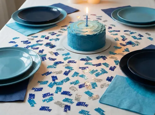 Miniatura 7 de Confeti de feliz cumpleaños, decoración de dispersión de mesa, suministros de fiesta azul y plateado