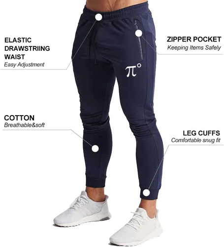 Miniatura 4 de Wangdo - Pantalones deportivos para hombre con bolsillos con cremallera