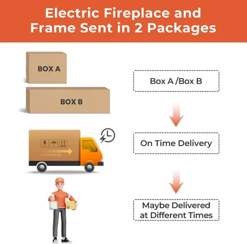 Miniatura 6 de R.W.FLAME - Chimenea eléctrica de 43" con repisa, caja de fuego envolvente de madera, soporte de TV con chimenea eléctrica de pie, control remoto