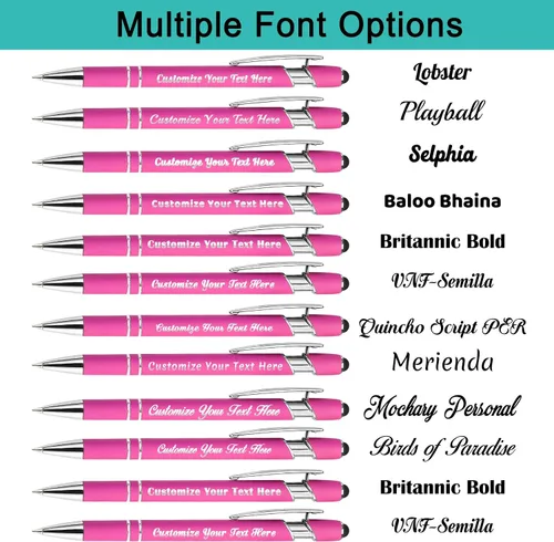 Miniatura 3 de Aolun 108 bolígrafos personalizados al por mayor con stylus grabado, bolígrafos personalizados, metal suave al tacto, grabado de nombre, logotipo