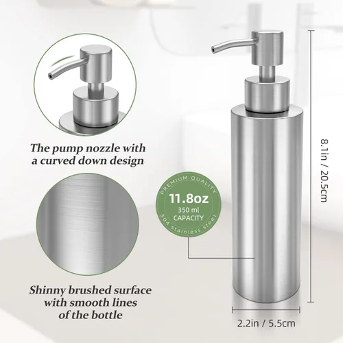 Miniatura 2 de ARKTEK Despachador de jabón líquido de Acero Inoxidable Plata
