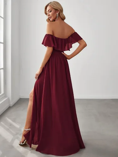 Miniatura 2 de Ever-Pretty Womens Off The Shoulder Ruffle Party Dresses Side Split Beach Maxi Dress 00968