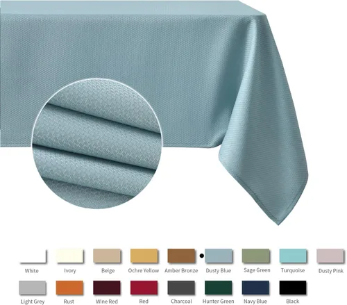 Miniatura 3 de maxmill Mantel con textura resistente a las manchas, impermeable y resistente a las arrugas, lavable, mantel suave, cubierta de mesa de tela
