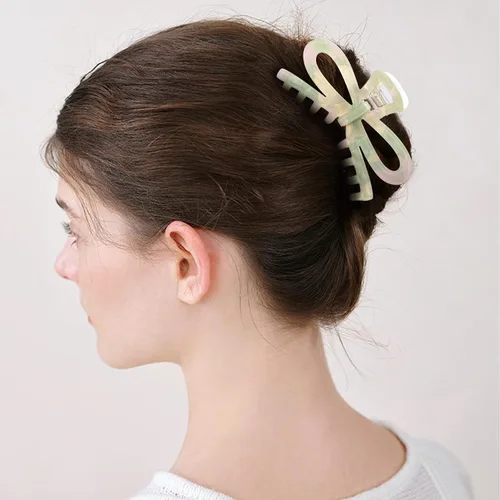 Miniatura 6 de Jayongnee - 3 pinzas para el cabello con lazo para mujer, pinzas antideslizantes para cabello fino o grueso, bonitos accesorios de mariposa