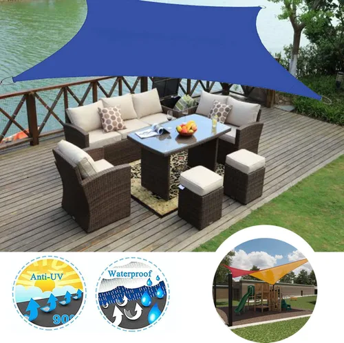 Miniatura 13 de Toldo tipo vela para exteriores, 10 x 20 pies, vela impermeable con bloqueo UV, tela resistente, protección solar, resistente al viento, grado Verde