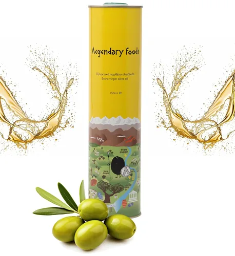 Lata de aceite de oliva virgen extra, gran sabor prensado en frío, sabor afrutado, aceite de oliva rico en polifenoles de la tierra de Esparta lata