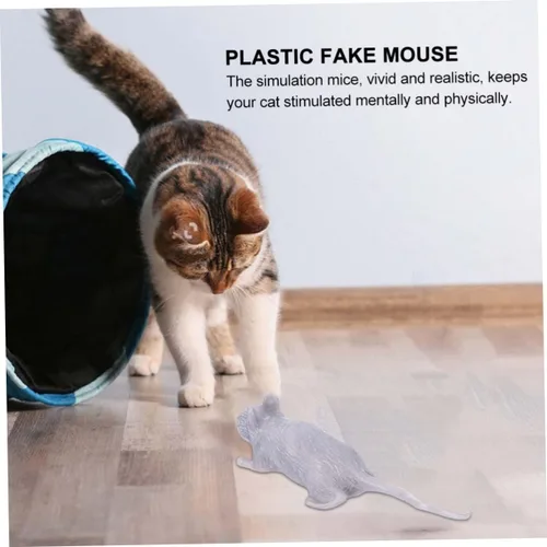 Miniatura 3 de 10pcs Halloween Plastic Fake Mice Prank Realistic Simulation Mouse Props for Haunted House Party Decorations Gray