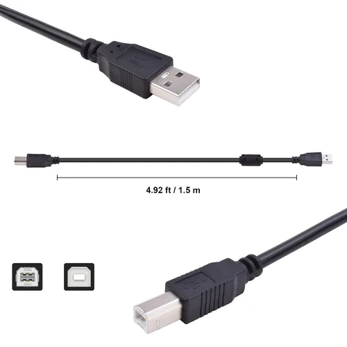 Miniatura 3 de PIXMA - Cable de impresión USB 2.0 a computadora compatible con Canon PIXMA TR7520, TR7020, TR4520, TR4527, TR8520, TR8620, MX532, MX922, MX870