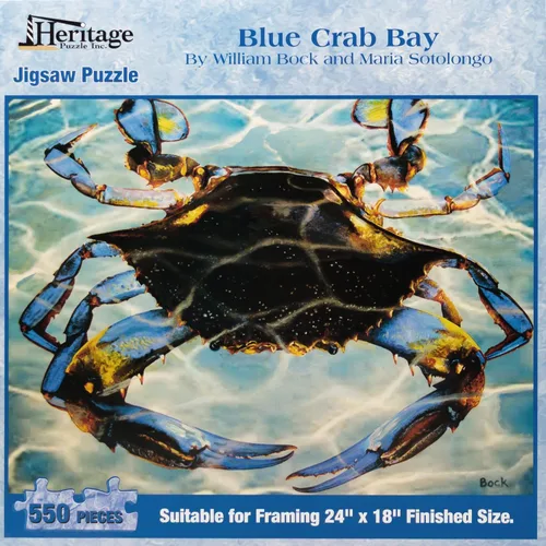 Miniatura 2 de William Bock - Rompecabezas de 550 piezas para adultos - Blue Crab Bay - Rompecabezas de playa para mujeres y hombres - Rompecabezas geniales - Arte