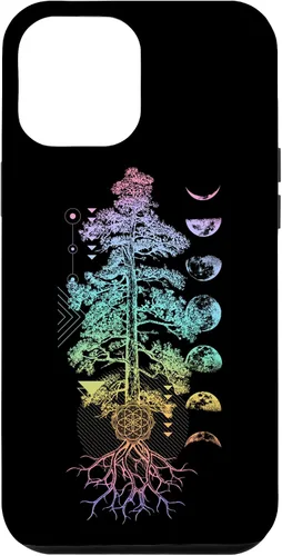 Miniatura 25 de iPhone 11 Pro Max Árbol de la Vida Fases de la Luna Yoga Chakra Estuche de Regalo