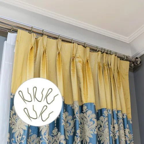 Miniatura 6 de Shappy Paquete de 120 ganchos para cortinas para cortinas, ganchos plisados de metal con caja transparente de 1.2 pulgadas para puerta de ventana