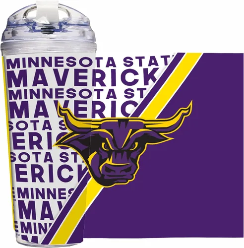 Miniatura 23 de Rico Industries Taza acrílica NCAA estándar de 24 onzas con tapa con bisagra, taza de doble pared oficialmente licenciada con pajita