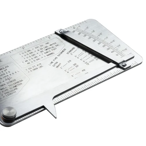 Miniatura 4 de HFS (R) Prueba de calibrador de soldadura de pozo de tubería Inspección de soldador cubital 0 a 1/2" en incrementos de 1/64" y 0.020