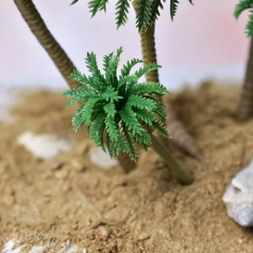 Miniatura 5 de Árboles modelo de palmeras, palmeras en miniatura mezcladas de 5 tamaños, árboles de plástico falsos sin soportes para decoración de paisajes