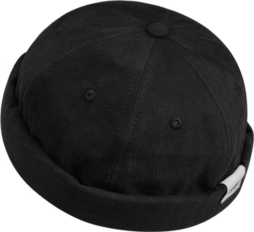 Miniatura 2 de Croogo Brimless Docker - Gorro unisex enrollado con puños enrollados, gorro de algodón sin visera, gorro de algodón para propietario, gorra casual