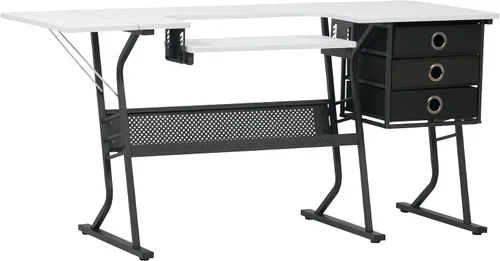 Sew Ready Eclipse Hobby - Mesa de costura, 60.25 x 23.75 pulgadas, tamaño total de plataforma con cajón de almacenamiento inferior grande, 2