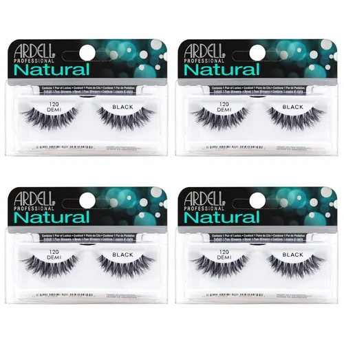 Miniatura 18 de Ardell Pestañas postizas Demi 101 – Negro, volumen completo, tira redondeada pestañas finas para un aspecto natural, paquete de 4