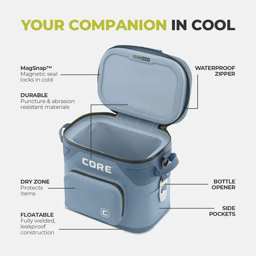 Miniatura 6 de CORE - Bolsa de enfriador suave a prueba de fugas magnética con cremallera impermeable Bolsa aislada enfriador portátil Mejor enfriador suave