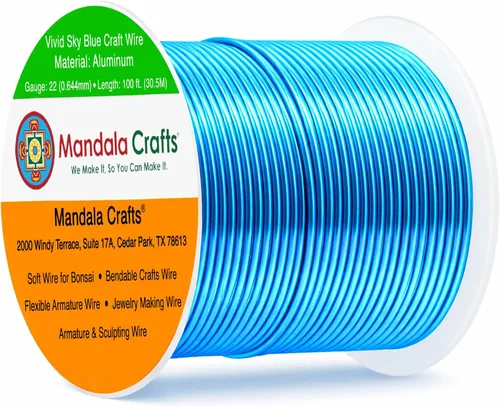 Miniatura 361 de Mandala Crafts - Alambre de aluminio anodizado de 8 calibre para hacer joyas - 9.75 m de alambre flexible negro colorido - Flexible para bonsái