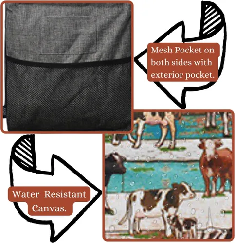 Miniatura 159 de NGIL Bolsa de comestibles reutilizable extra grande plegable de gran tamaño para comestibles, almacenamiento, picnic, playa, Bronco-negro occidental