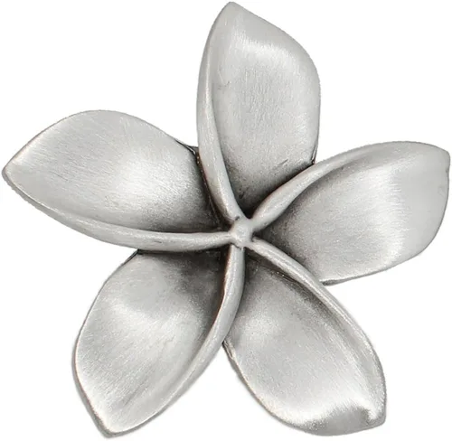 Pomo de gabinete Plumeria (mediano) | Colección Artist Pewter | Herrajes para cocina, dormitorio, sala de estar, armarios de baño y cajones