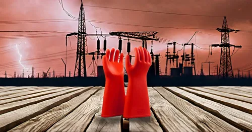 Miniatura 5 de 1 par electricista especial aislado guantes 12KV 20KV 25KV 35KV seguridad protección trabajo guantes