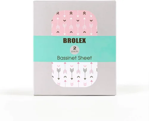 Miniatura 2 de BROLEX - Juego de sábanas elásticas ajustables para moisés, paquete de 2 sábanas para moisés/colchón, unisex, para niños y niñas, ultra suave