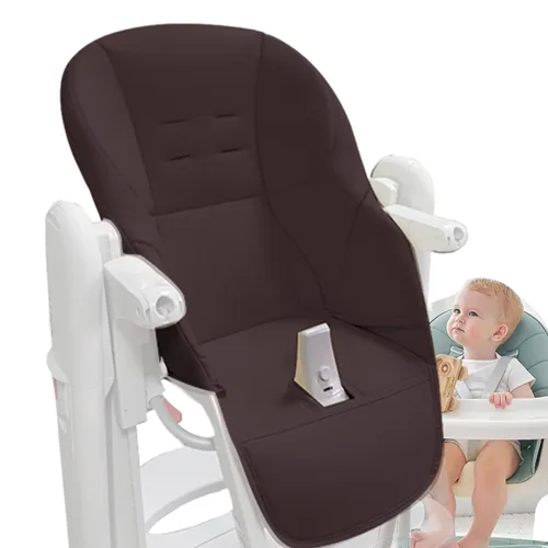 Miniatura 16 de LAFANDE Fundas para silla alta para bebé, cojín para silla de comedor de bebé, funda de piel sintética con acolchado para silla de comedor Peg Blanco