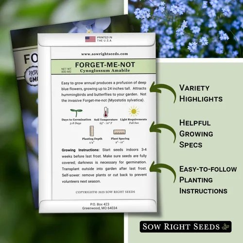 Miniatura 2 de Sow Right Seeds - Semillas Forget-Me-Not para plantar - Variedad de reliquia sin OMG - Memorial para la celebración de la vida - Cultiva flores