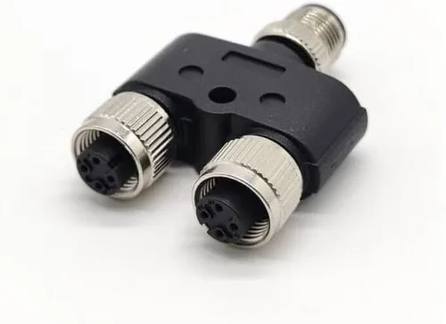 Miniatura 5 de Elecbee M12 Y Conector 4 Pin Macho a Hembra A Código Unshiled Adaptador Impermeable Hembra a Macho 4 Pin M12 Conector Impermeable (1)