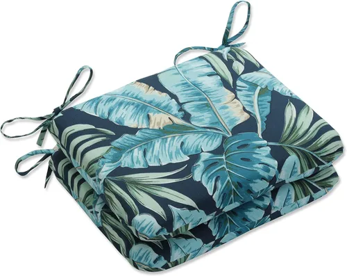Miniatura 9 de Pillow Perfect Cojines de asiento de esquina cuadrados para exteriores e interiores, 16 x 18.5 pulgadas, selva verde con hojas exuberantes, 2 Selva