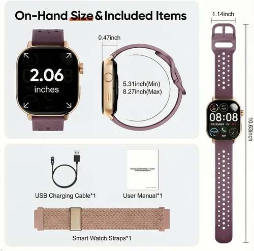 Miniatura 9 de AMOLED - Reloj inteligente con GPS para correr, 164.0 ft, impermeable, rastrea los pasos del sueño, frecuencia cardíaca, oxígeno, batería de larga