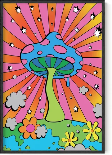 Miniatura 26 de HAUS AND HUES Póster de hongos trippy – Indie for Room Aesthetic Trippy Hippie Y2K, arte de hongos, imágenes indie, decoración de pared