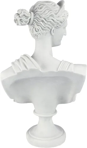 Miniatura 5 de Design Toscano PD72519 Busto escultórico de resina de mármol consolidado de Diana de Versalles, blanco