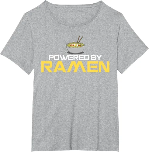 Miniatura 89 de Camiseta de fideos de anime japoneses Powered By Ramen, Negro, S
