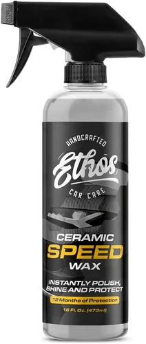 Ethos Ceramic Speed Wax - Revestimiento de cerámica para automóviles - Spray de cera de automóvil con revestimiento de cerámica - Pulido de cera de