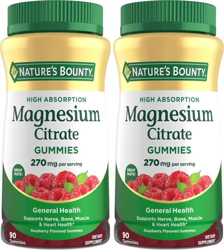 Miniatura 9 de Nature's Bounty Gomitas de Citrato de Magnesio para Adultos, Apoya la Salud General, Huesos, Nervios, Músculos y Salud del Corazón, 270mg por