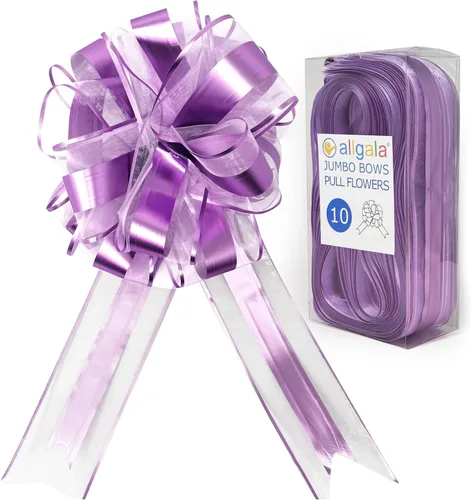Miniatura 39 de Allgala - Lazos de 6 pulgadas, diseño de lunares, color morado (12 unidades)