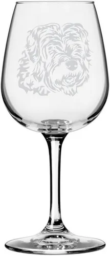 Miniatura 463 de Copa de vino de 12.75 onzas con diseño de perro grabado