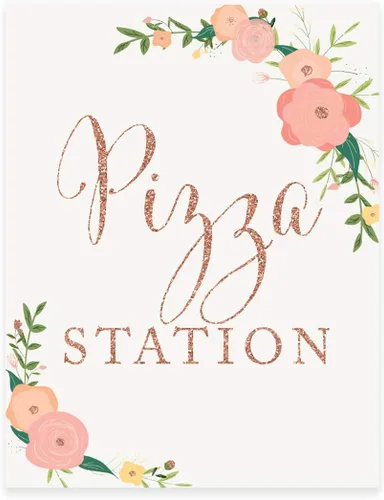 Miniatura 50 de Andaz Press Letreros de fiesta de boda, purpurina de oro rosa sintético con flores, 8.5 x 11 pulgadas, resalta tu versículo bíblico favorito