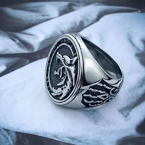 Miniatura 4 de EZUY GNAY Anillo de lobo para hombre, joyería de acero inoxidable, anillo vikingo, anillo de moda, cazador, cabeza de lobo, regalo para hombres