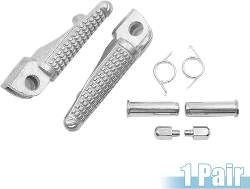 Miniatura 6 de uxcell 1 par de aleación de aluminio de 0.472 in reposapiés de motocicleta reposapiés reposapiés Peg Bike Bicicleta Ciclismo tono plateado
