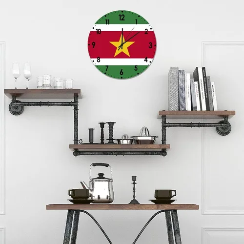 Miniatura 357 de Cheyan Reloj de pared con bandera de Canadá de 12 pulgadas, silencioso, sin tictac, de PVC, funciona con pilas, reloj redondo decorativo, regalo